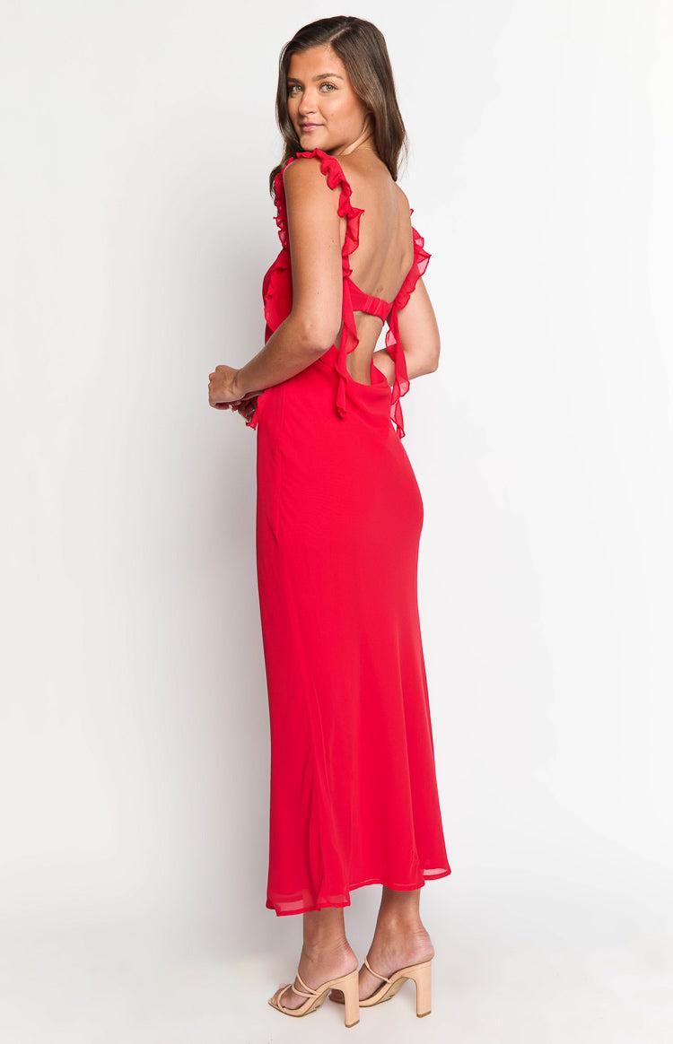 Viona Red Maxi Dress Product Image