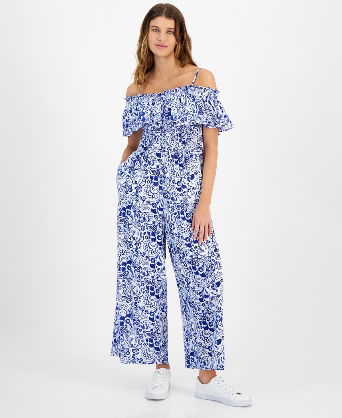 Women's Floral-Print Off-the-Shoulder Jumpsuit product image