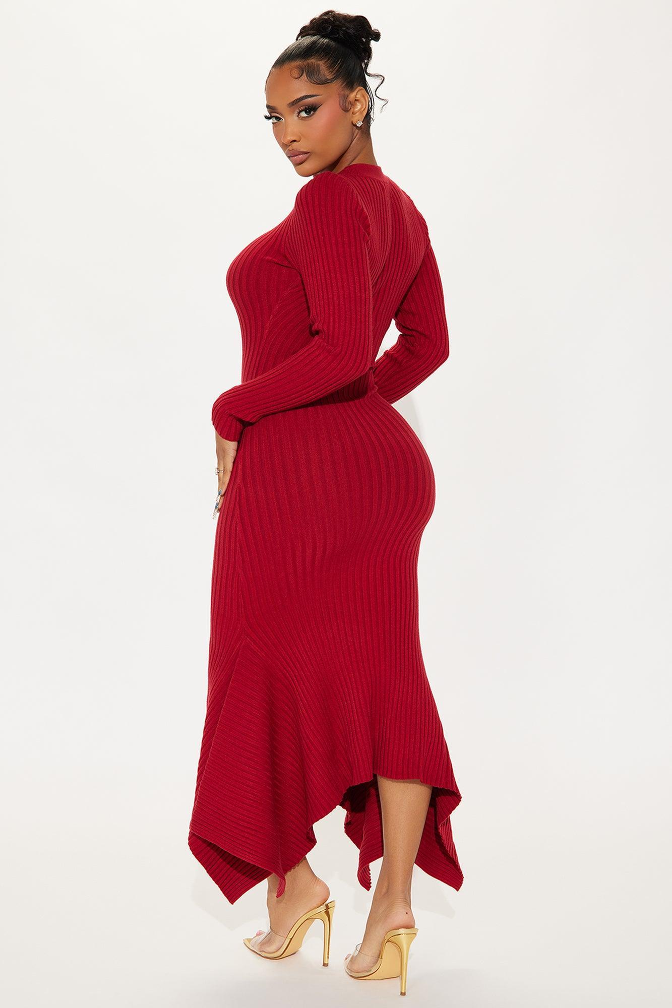 Kaylie Sweater Maxi Dress - Wine Product Image