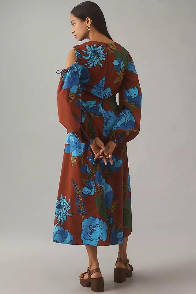 Farm Rio x Anthropologie Long-Sleeve V-Neck Midi Dress Product Image