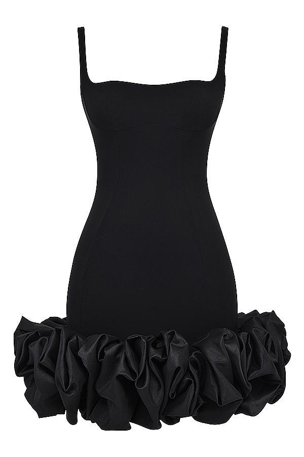 Lilou Black Ruffle Hem Dress Product Image