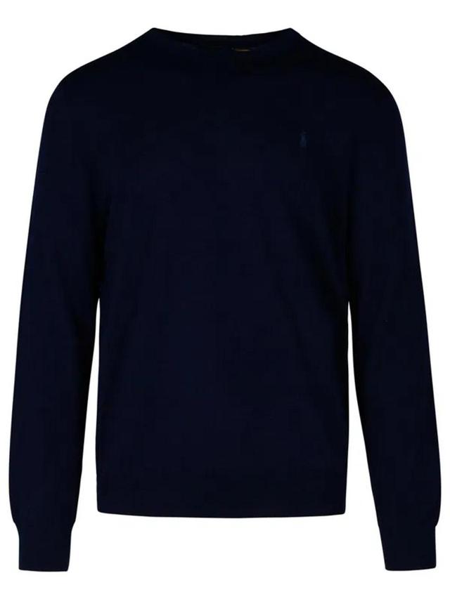 Logo Embroidered Crewneck Jumper In Azul Oscuro Product Image