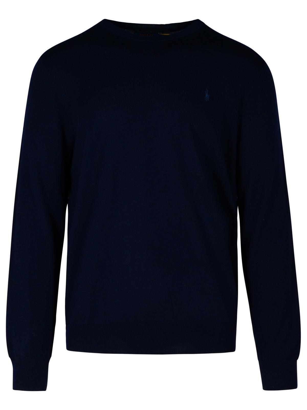 Logo Embroidered Crewneck Jumper In Azul Oscuro Product Image