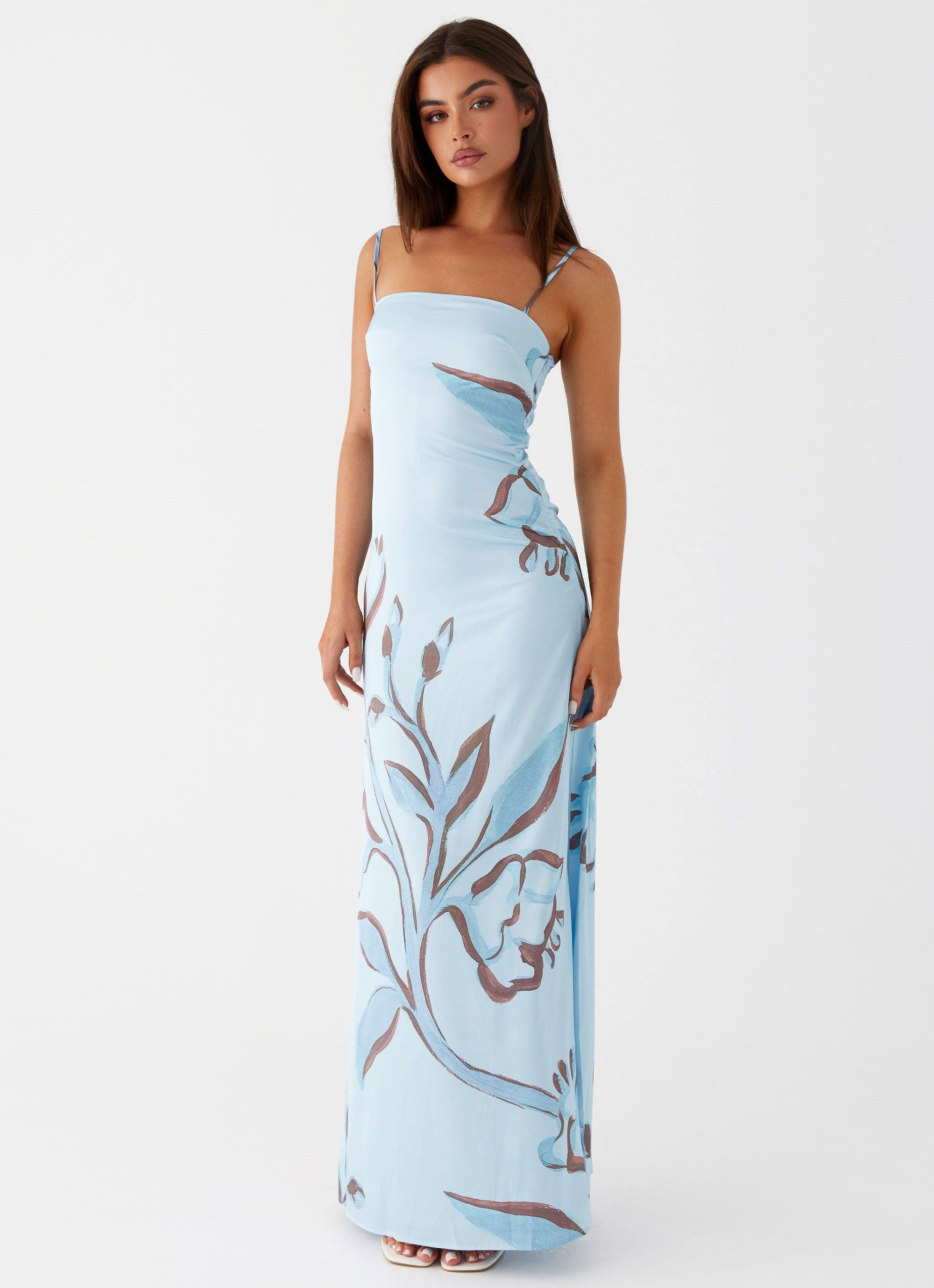 Aster Bloom Maxi Dress - Blue Floral Product Image