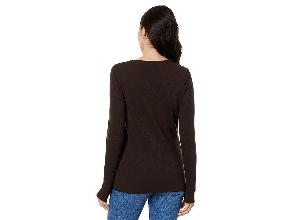 Lilla P Long Sleeve Raw Edge Crew (Java) Women's Clothing Product Image