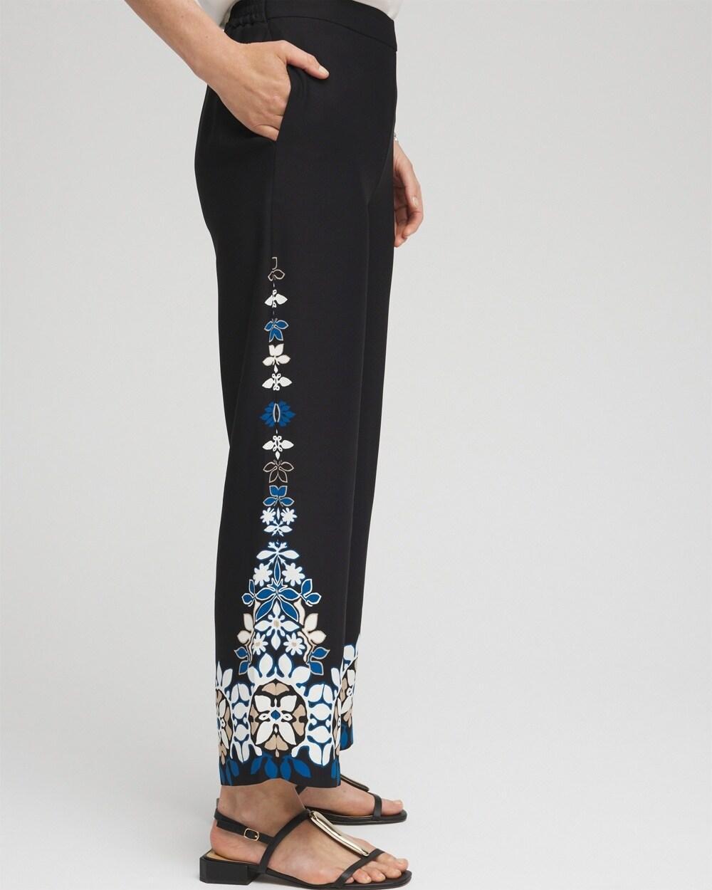 Placed Floral Print Soft Cropped Pants Product Image