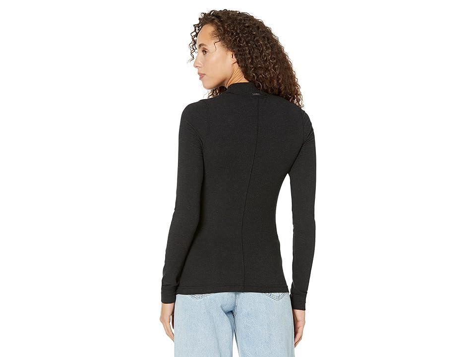 Prana Foundation Rib Mock Neck Heather) Women's Clothing Product Image