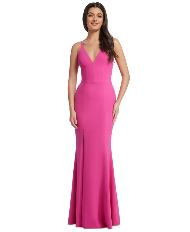 Dress the Population Iris Slit Crepe Gown Product Image