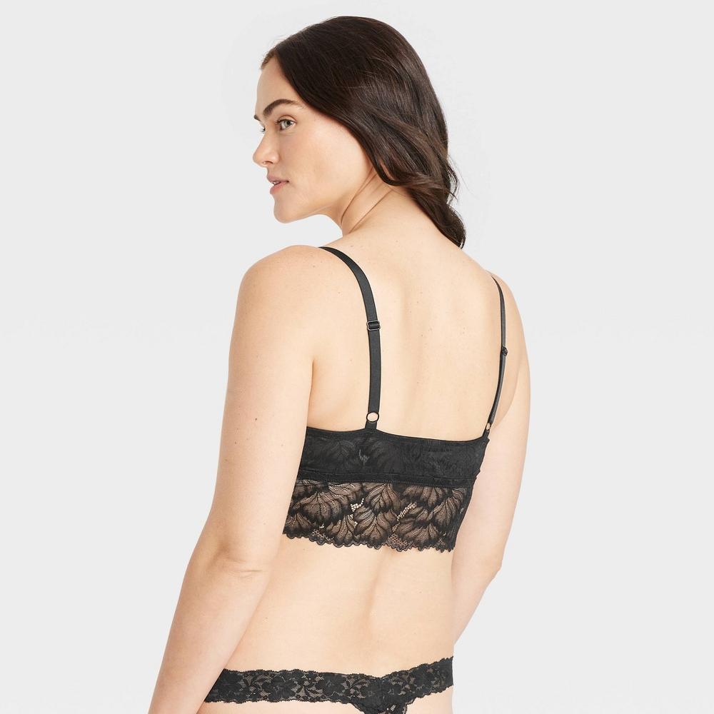 Womens Longline Lace Bralette - Auden Black XXL Product Image