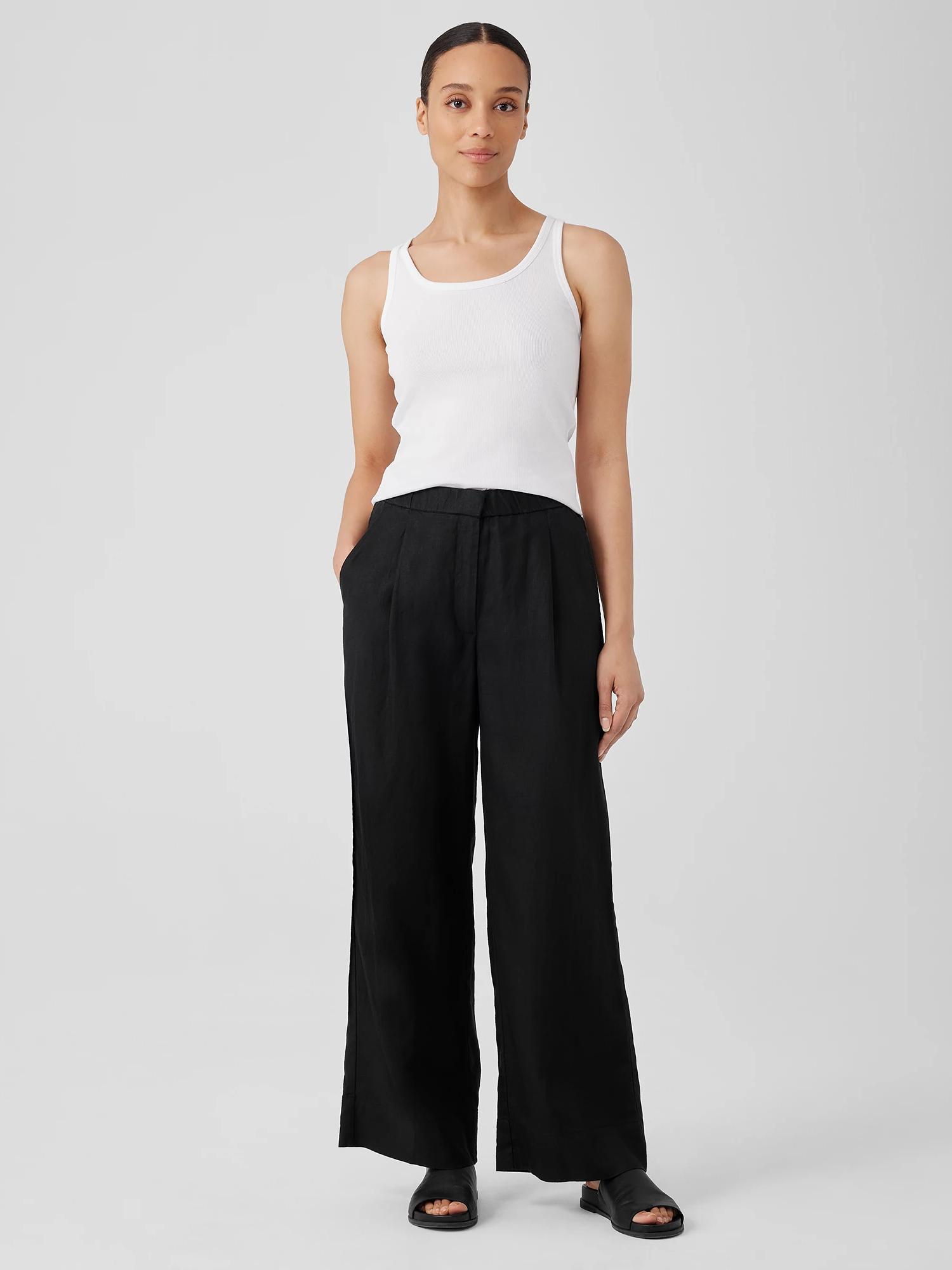 EILEEN FISHER Organic Linen Trouser Pantfemale Product Image