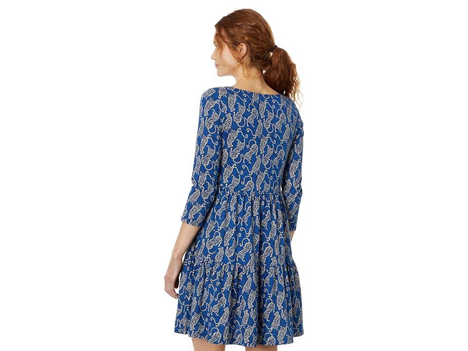 Lilly Pulitzer Geanna 3/4 Sleeve Dress (Low Tide Navy Easy To Spot) Women's Dress Product Image