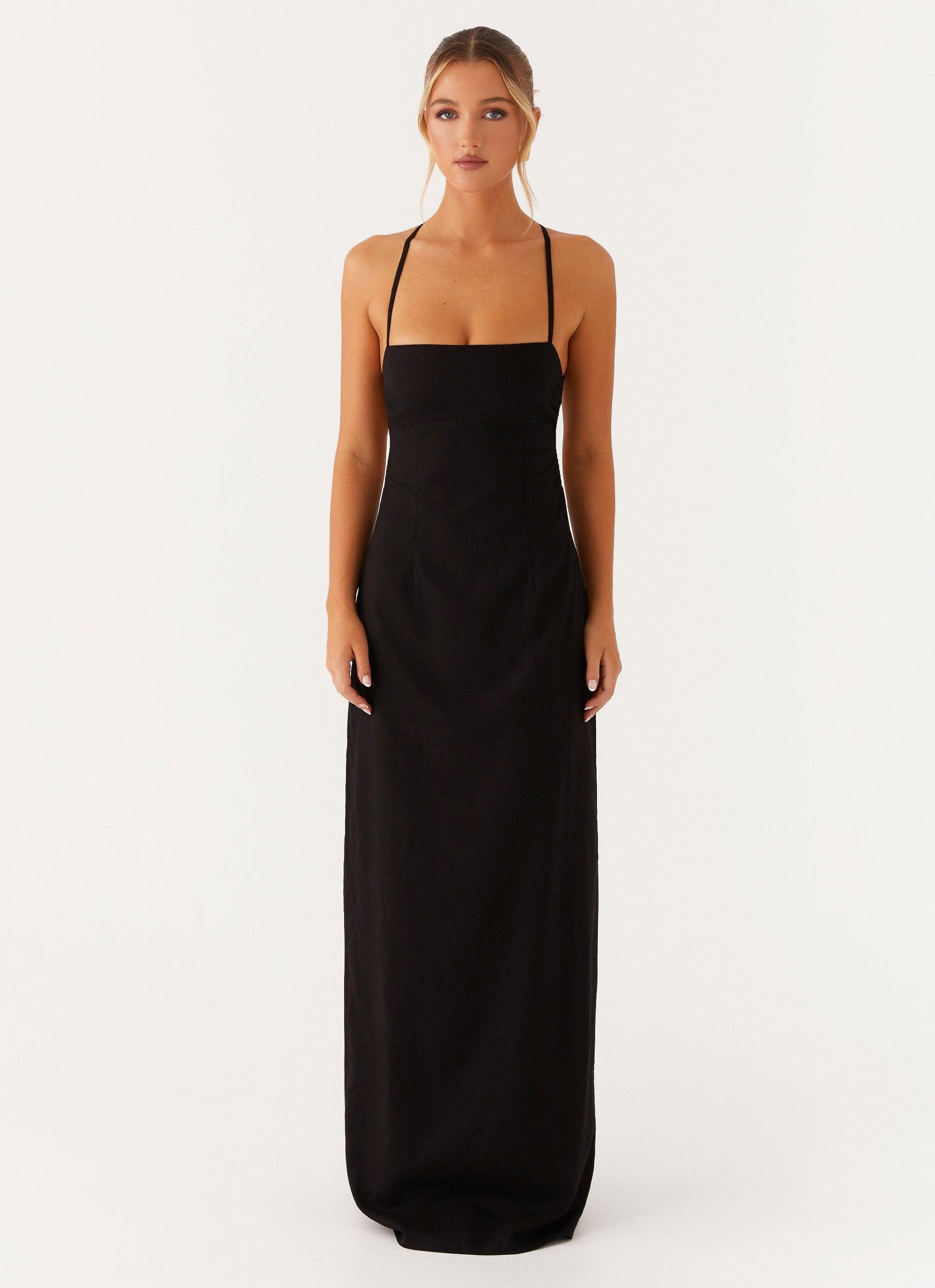 Cora Backless Maxi Dress - Black Product Image