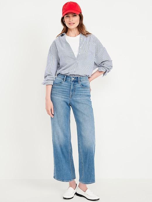 High-Waisted Wow Crop Wide-Leg Jeans Product Image