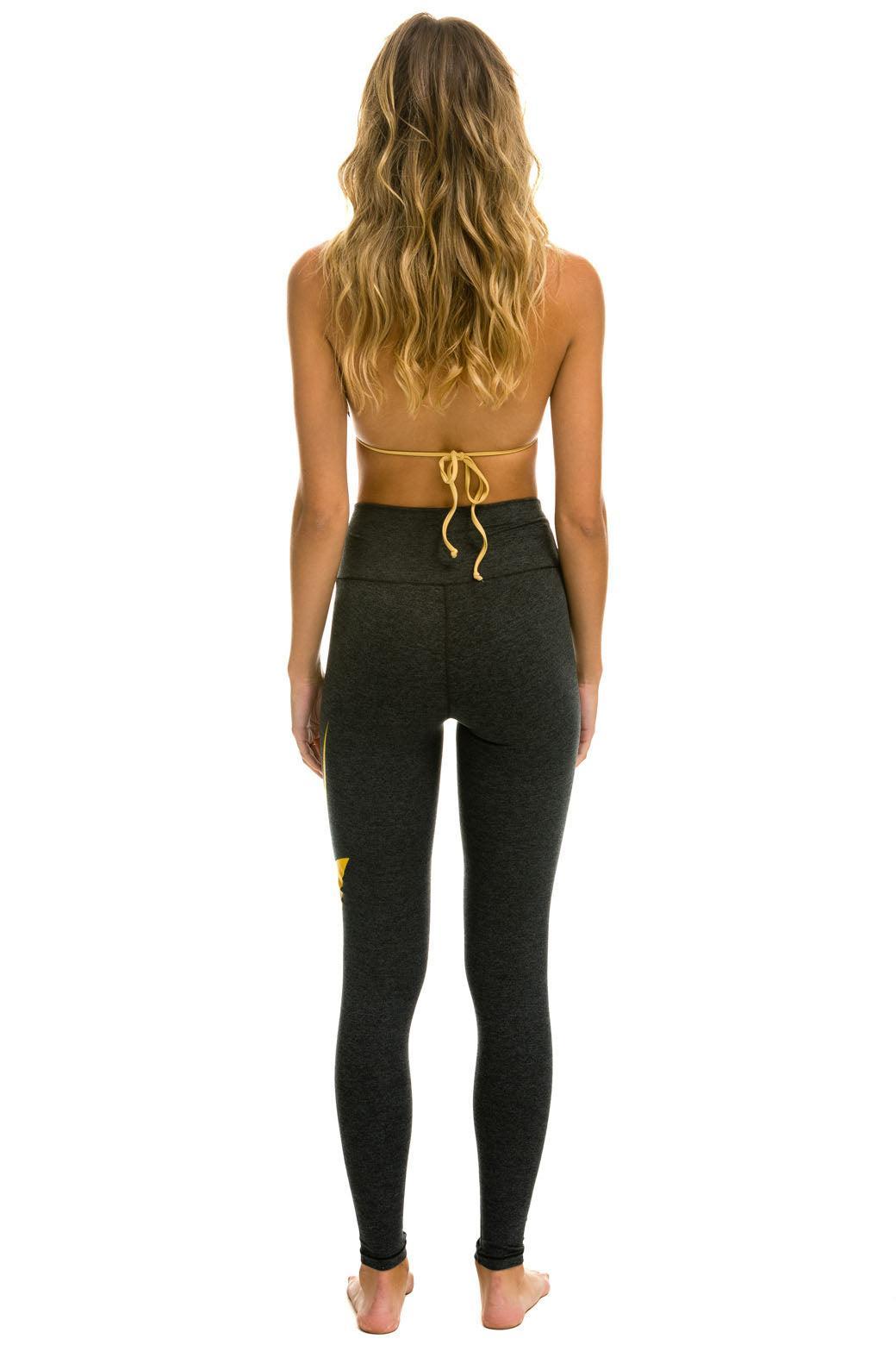 FULL LENGTH HI-RISE BOLT LEGGINGS - CHARCOAL // GOLD Female Product Image