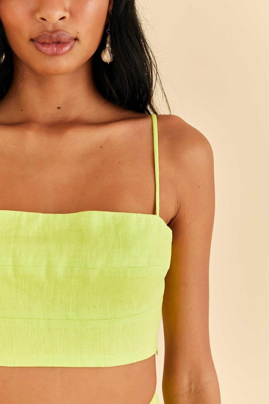 Lime Sleeveless Crop Top Product Image