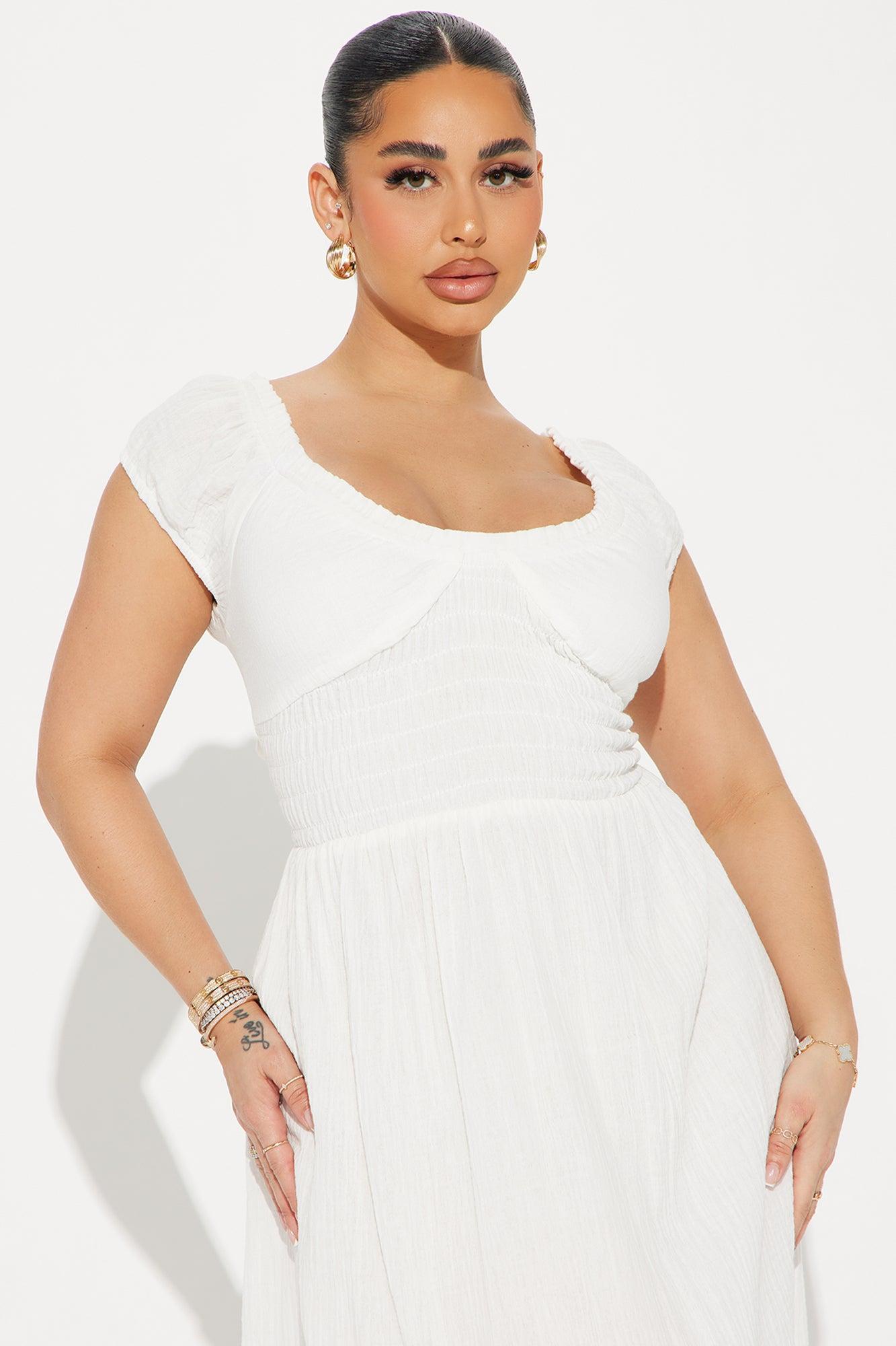 Leah Gauze Maxi Dress - White Product Image