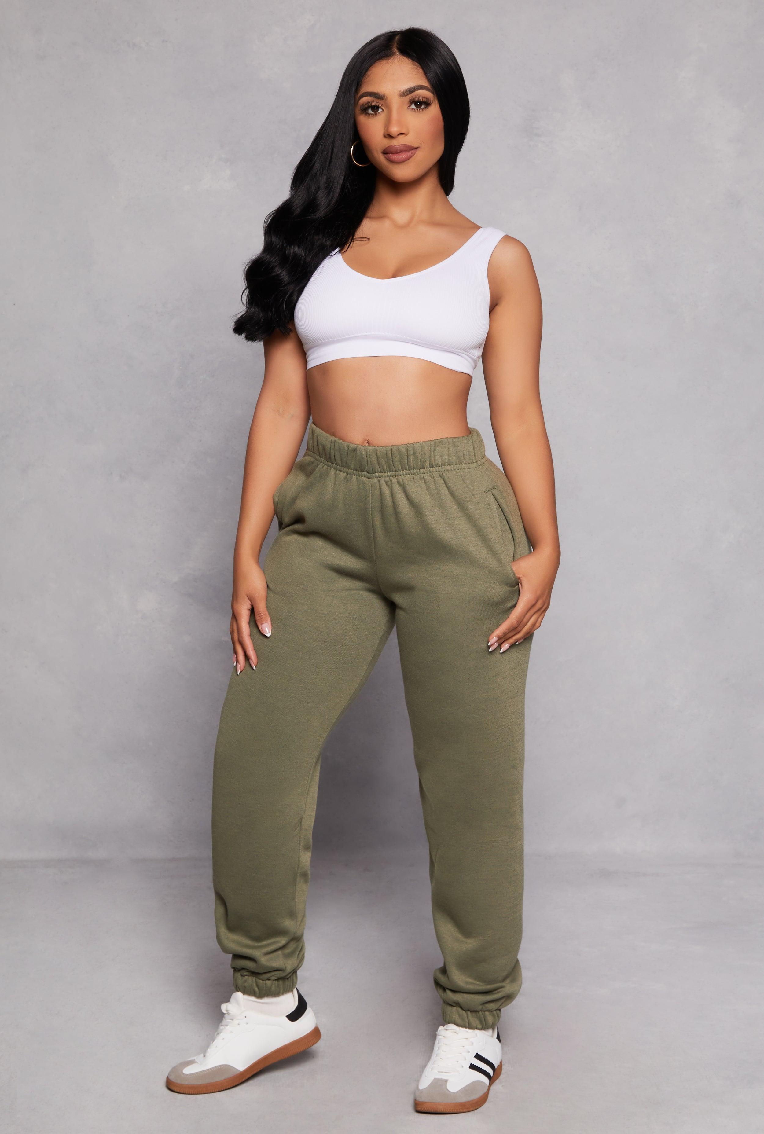 Womens Basic Fleece High Waisted Joggers product image