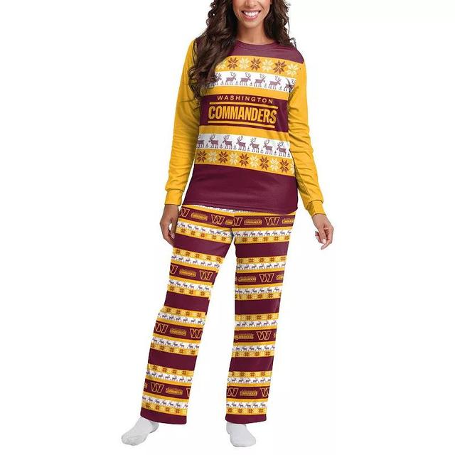 Womens FOCO Burgundy Washington Commanders Team Ugly Pajamas Set Product Image