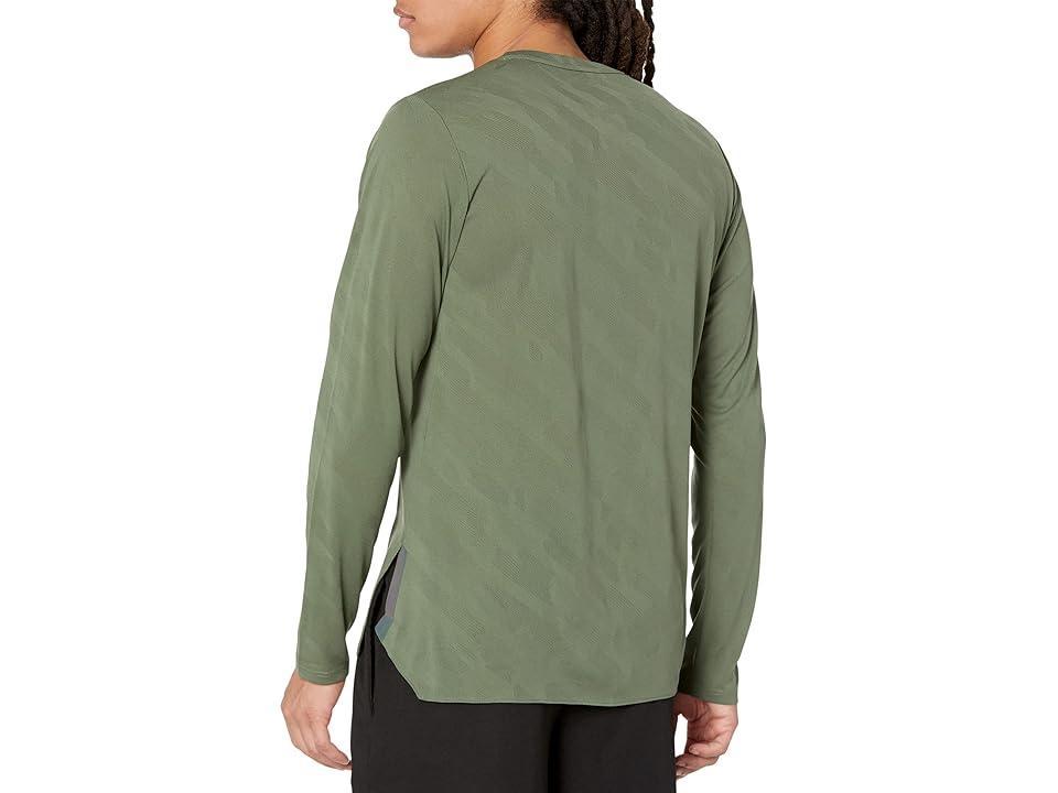 New Balance Q Speed Jacquard Long Sleeve (Deep Green) Men's Clothing Product Image