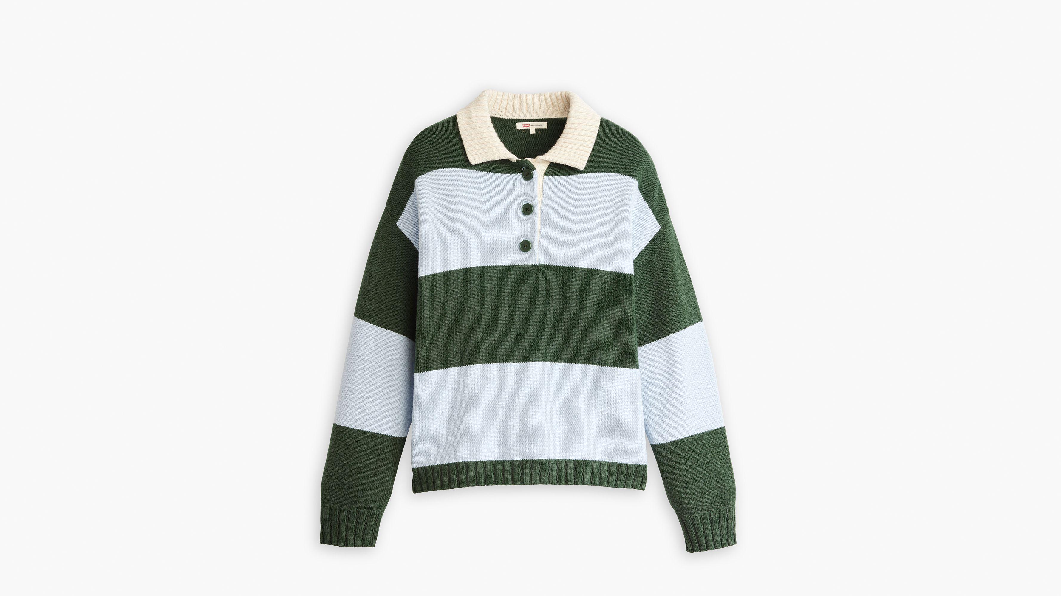 Ivy League Striped Polo Sweater Product Image