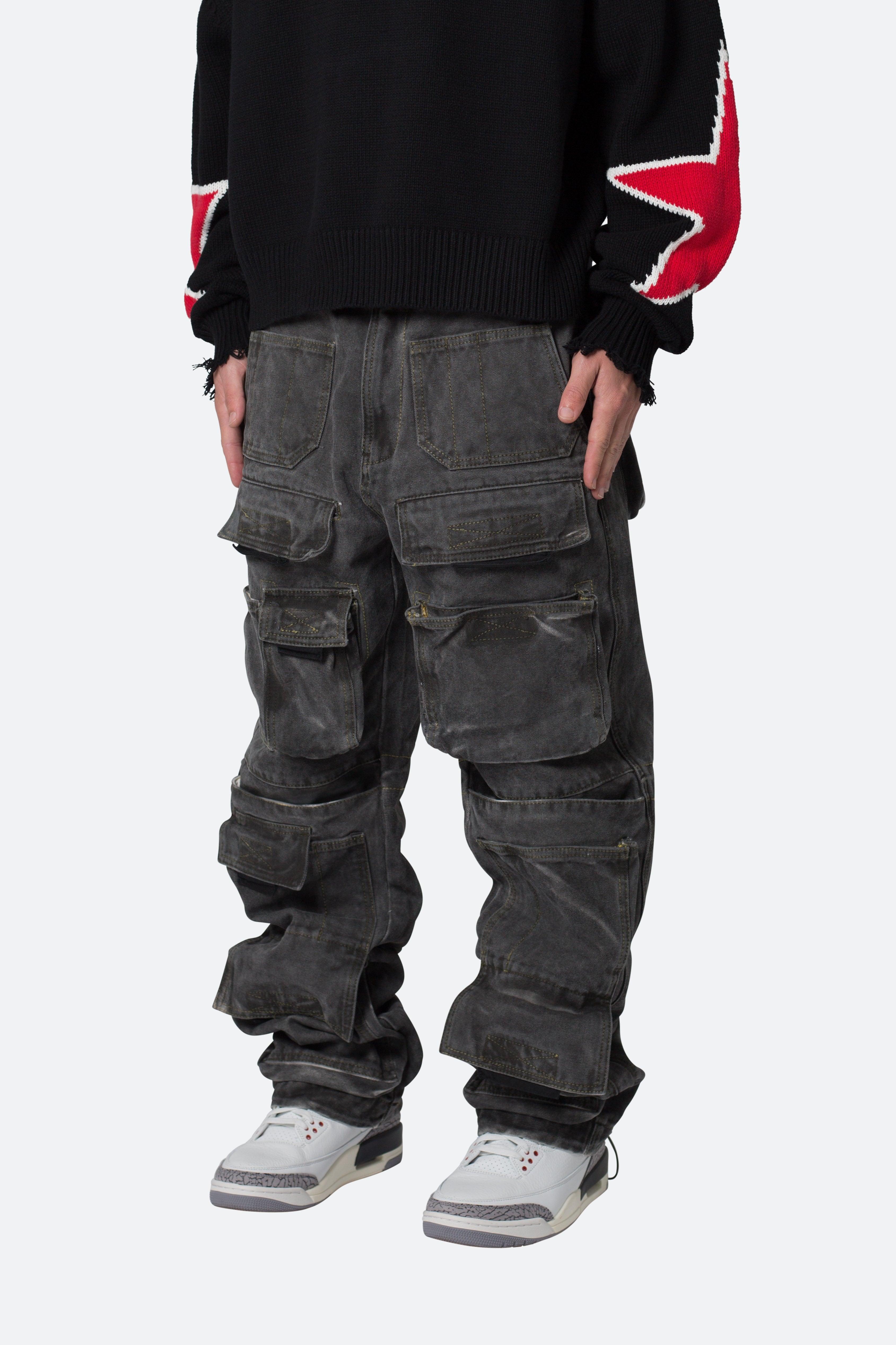 Ultra Baggy Spray Cargo Denim - Black Product Image