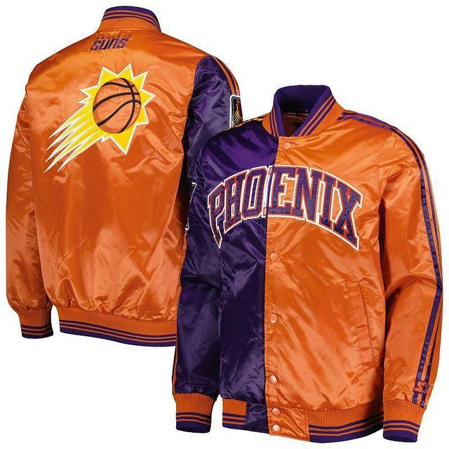 Mens Starter Purple/Orange Phoenix Suns Fast Break Satin Full-Snap Jacket Product Image