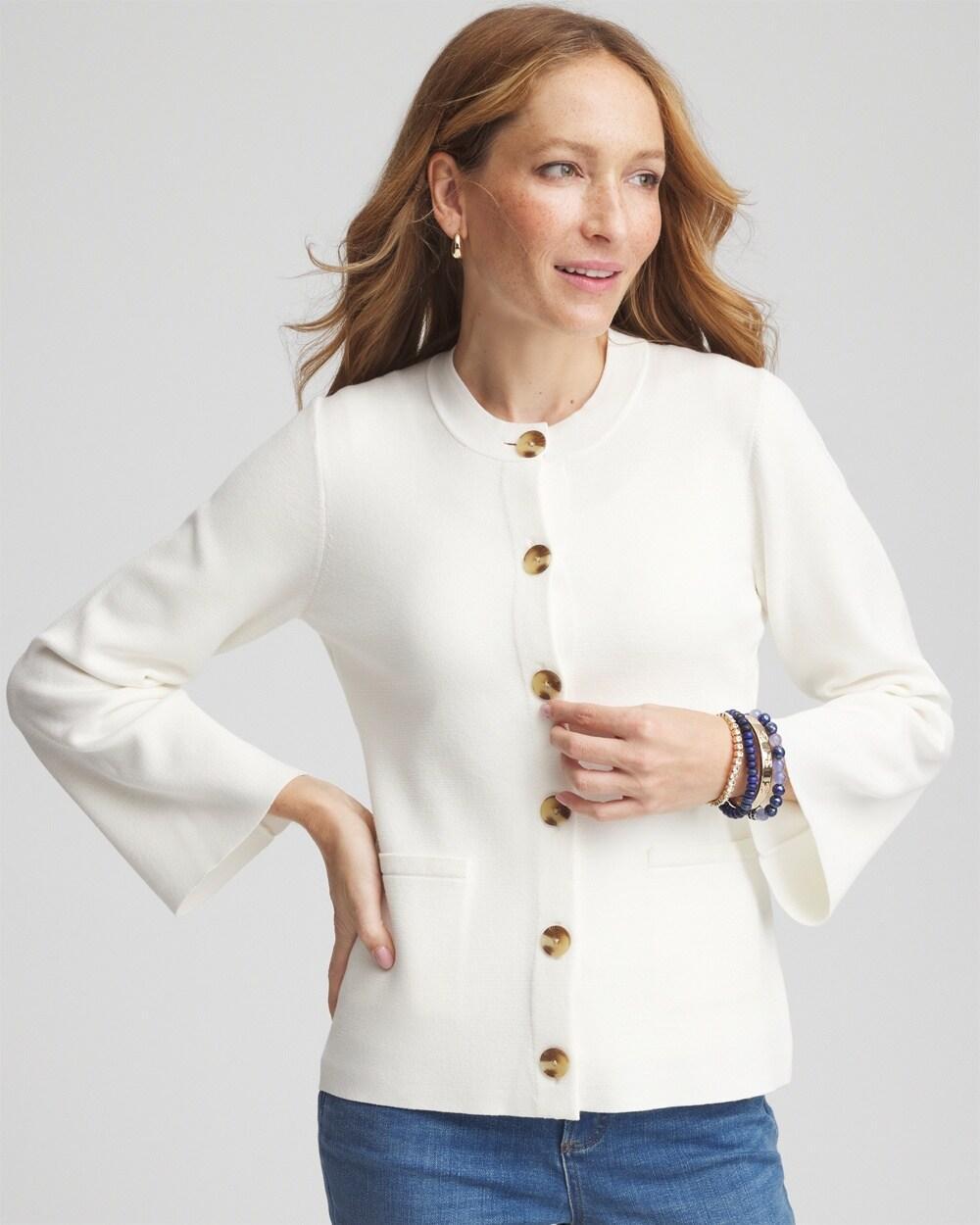 Women's Faux Horn Button-Up Cardigan Sweater product image