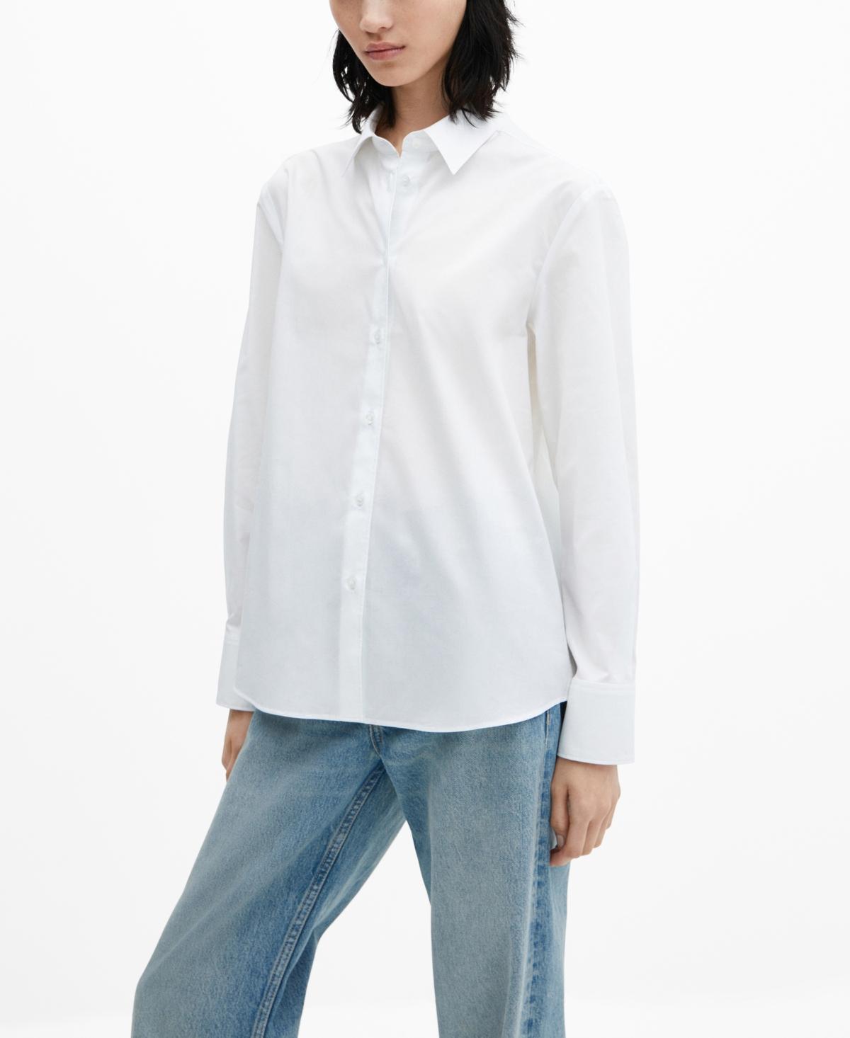 Mango Womens Oversized Cotton Lyocell Blend Shirt Product Image