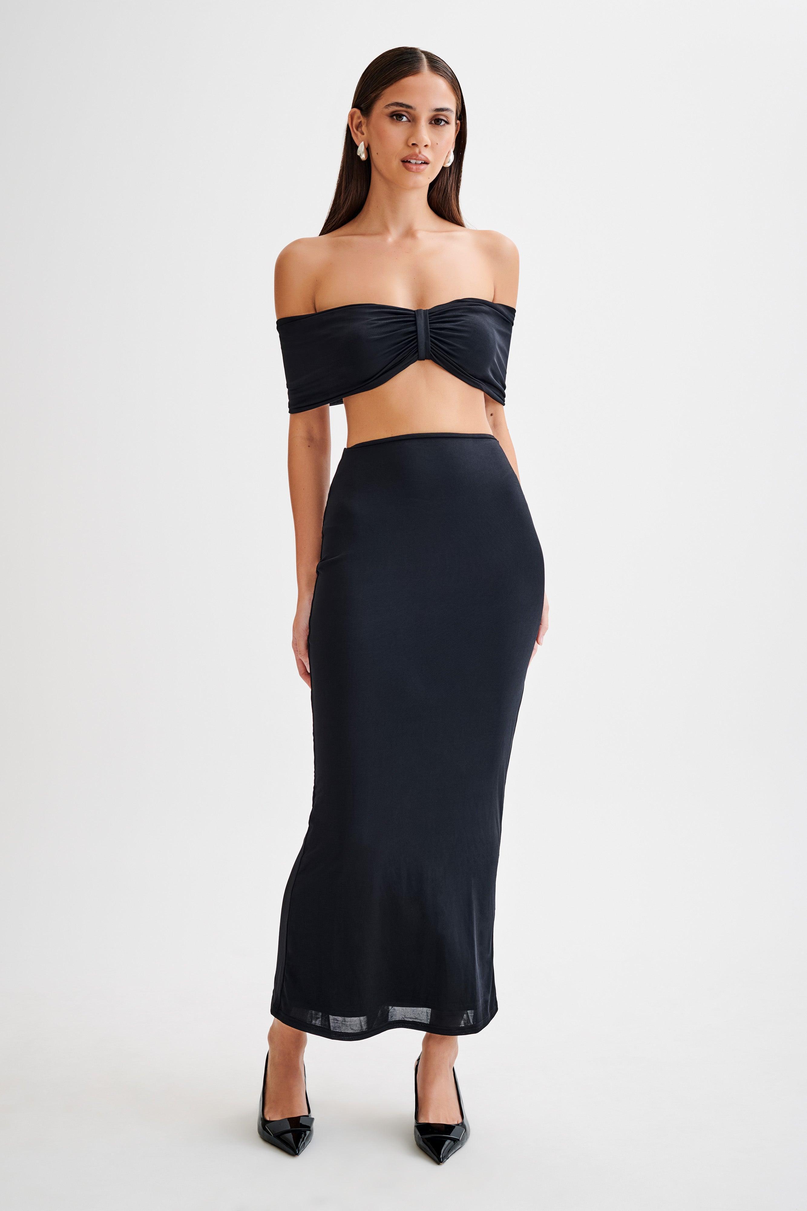 Amber Slinky Crop Top - Black Product Image