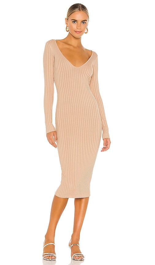 Bekah Deep V Midi Dress Product Image