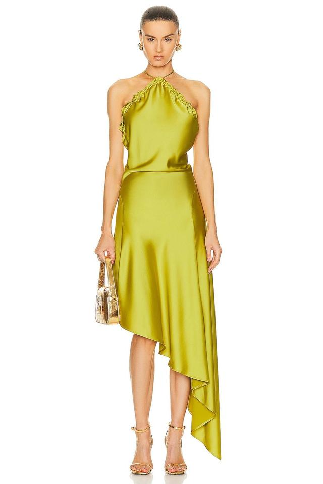 THE ATTICO Asymmetrical Mini Dress in Green Product Image