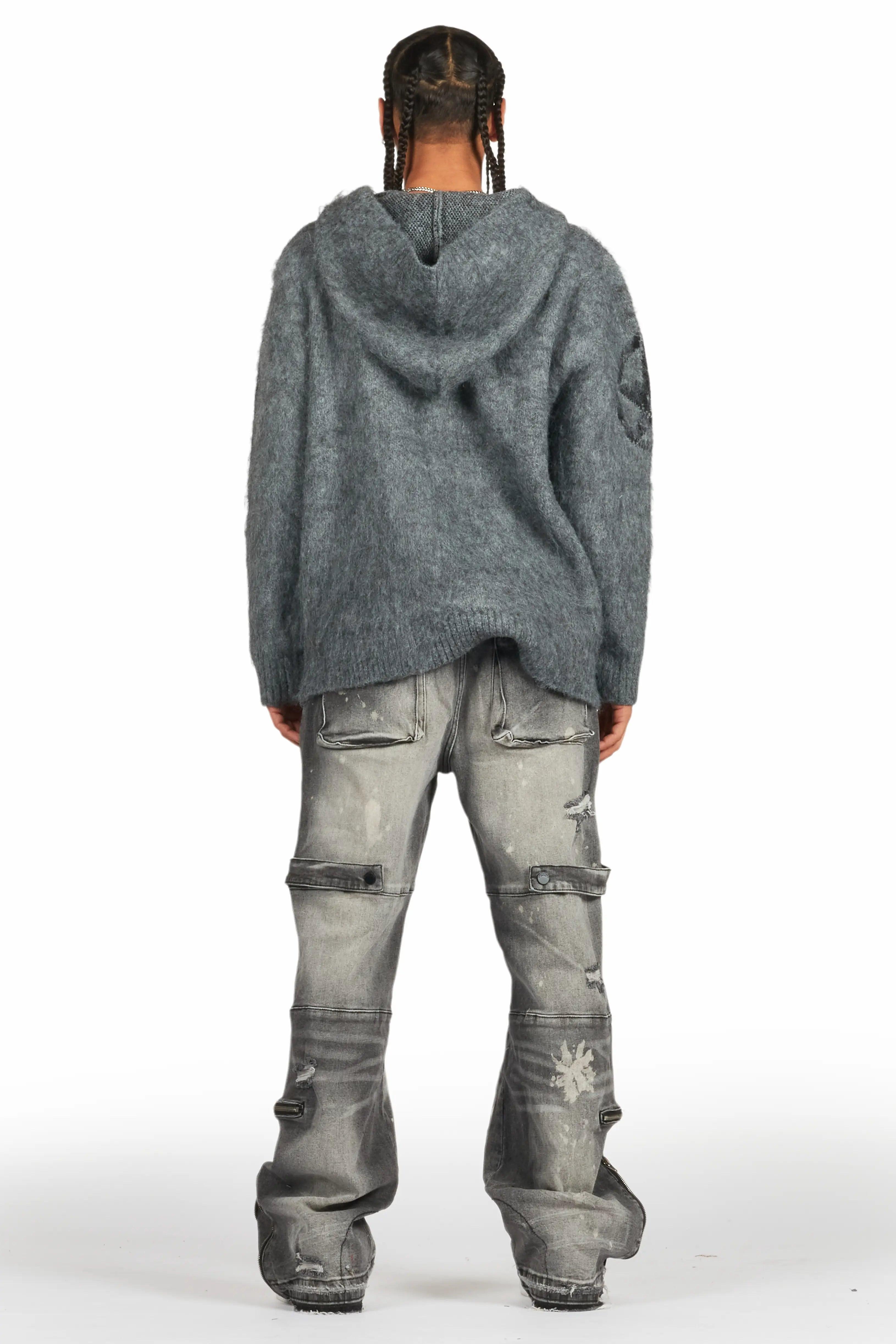 Grib Grey Bleach Baggy Jean Male Product Image