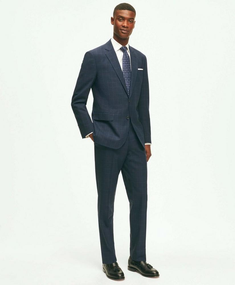 Brooks Brothers Explorer Collection Slim Fit Wool Checked Suit Pants Product Image