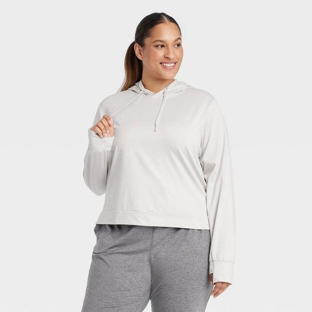 Womens Soft Stretch Hooded Sweatshirt - All In Motion Heathered 4X Product Image