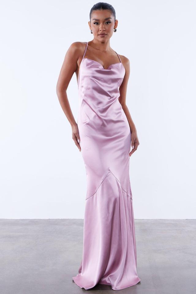 Alice Satin Maxi Dress - Mauve Product Image