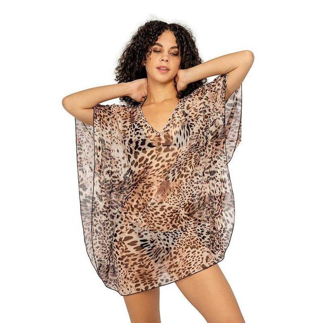 Womens Jordan Taylor Animal Print Swim Cover-Up Caftan Product Image