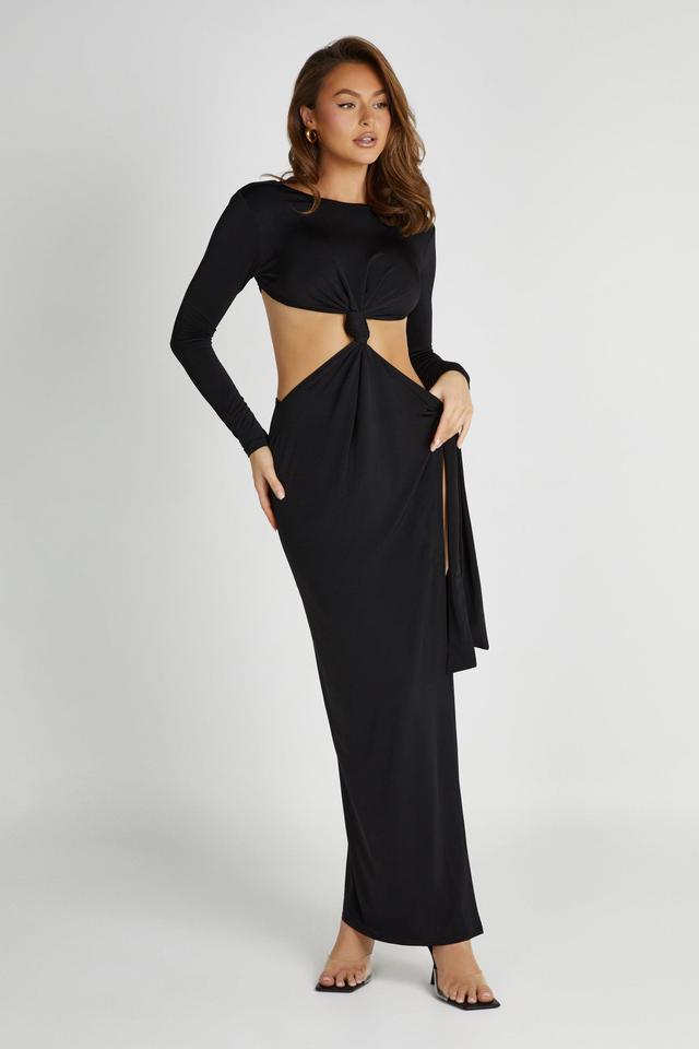 Kiandra Slinky Knot Maxi Dress - Black Product Image