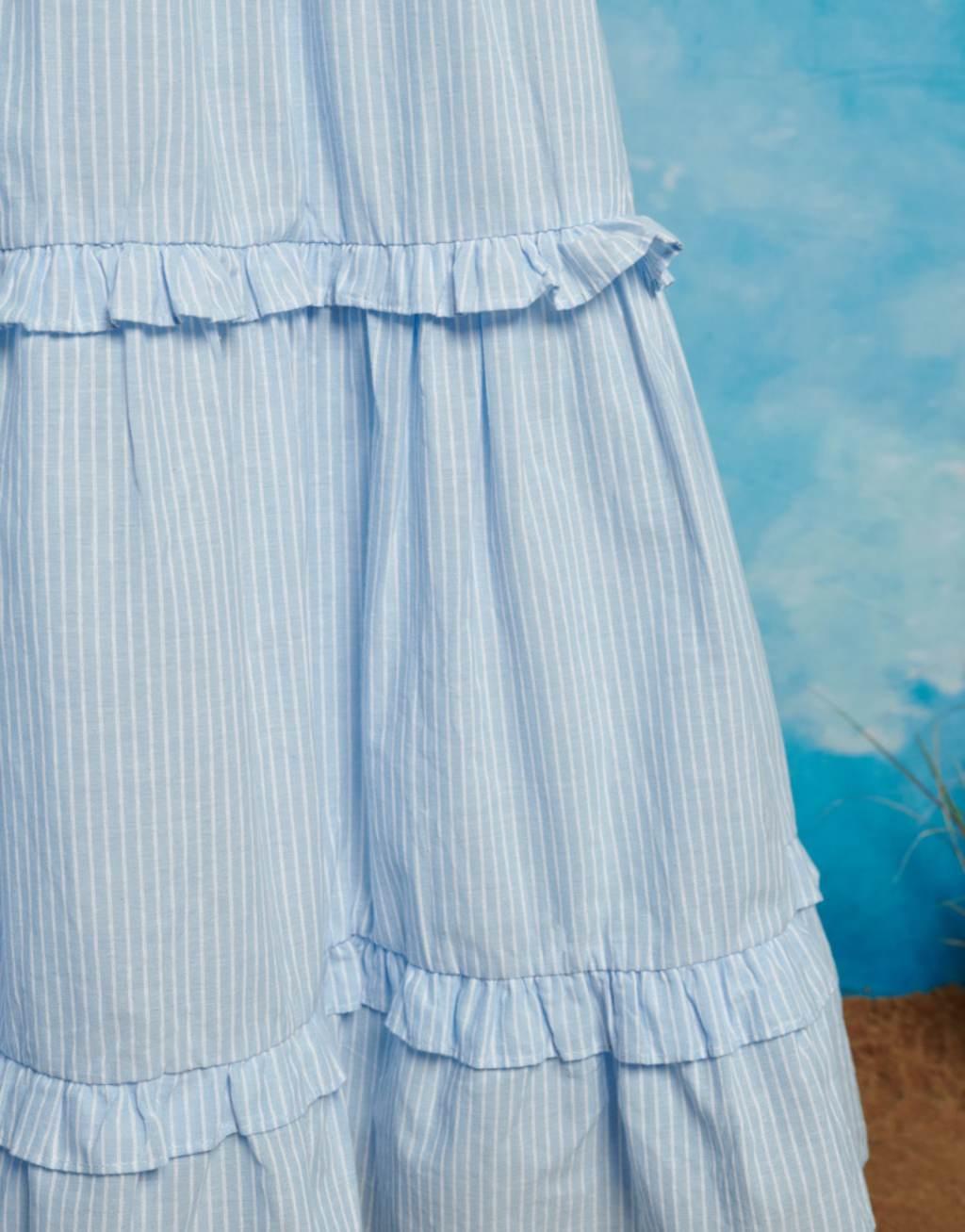 Sister Jane bow stripe midaxi dress in blue Product Image