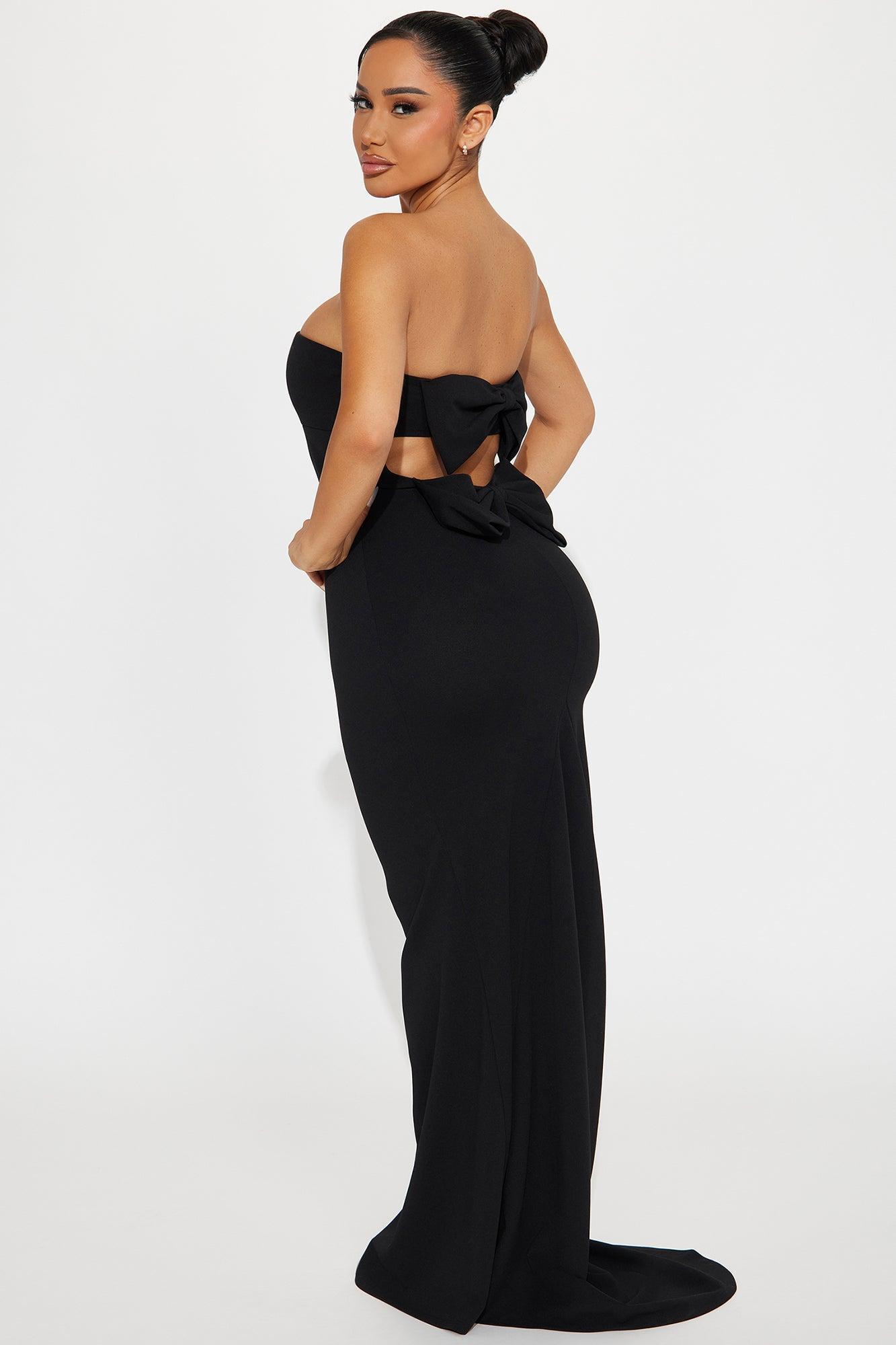 Carried Away Crepe Knit Gown - Black Product Image