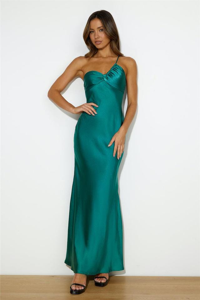 Silk Statement Satin Maxi Dress Teal Product Image