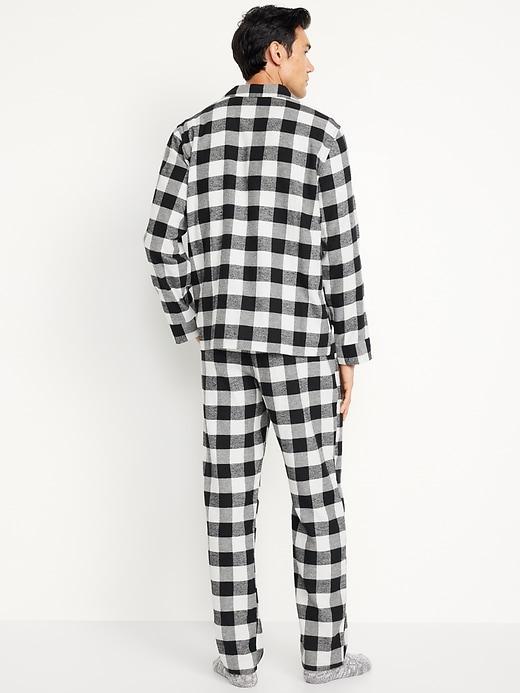 Printed Flannel Pajama Set Product Image