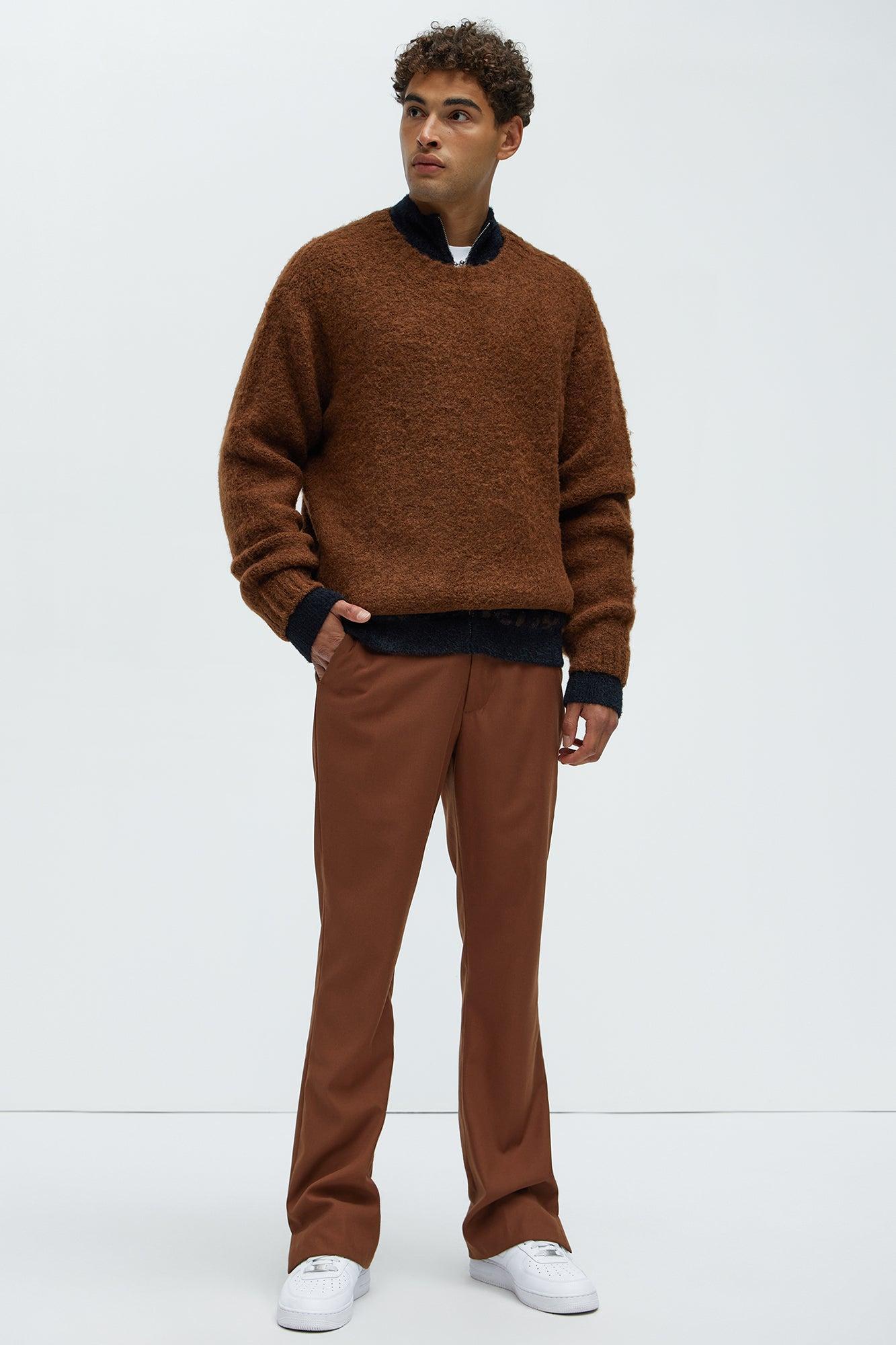 Always Here Crewneck Sweater - Brown Product Image