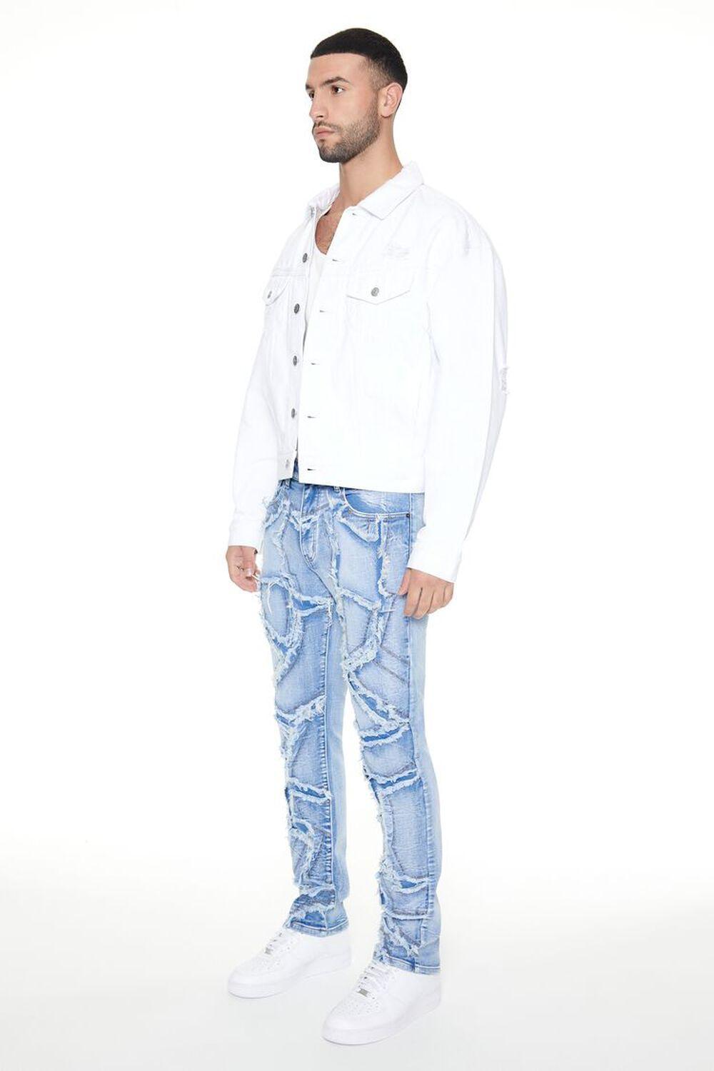 Frayed Abstract Slim-Fit Jeans | Forever 21 Product Image