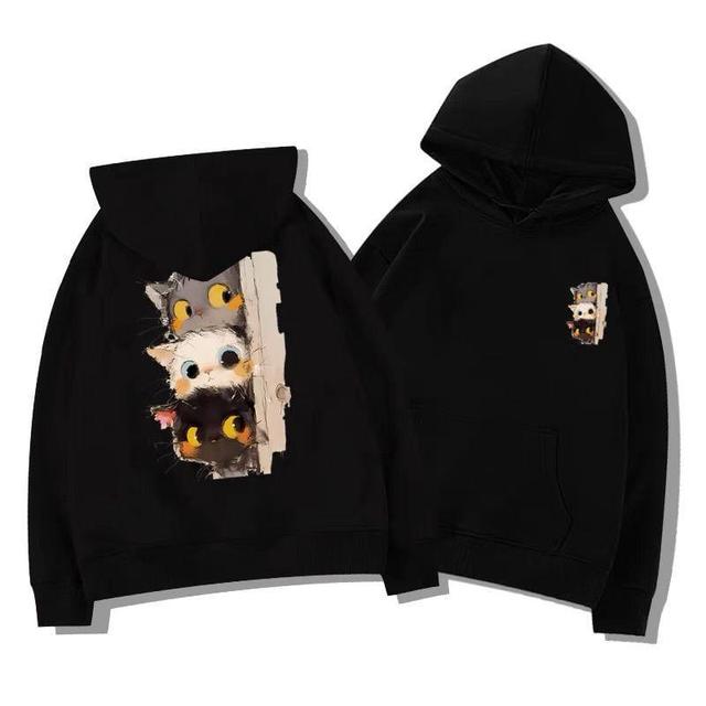 Couple Matching Cat Print Hoodie Product Image