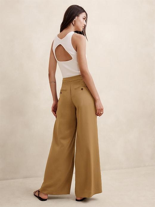 Silky Pleated Wide-Leg Pant product image