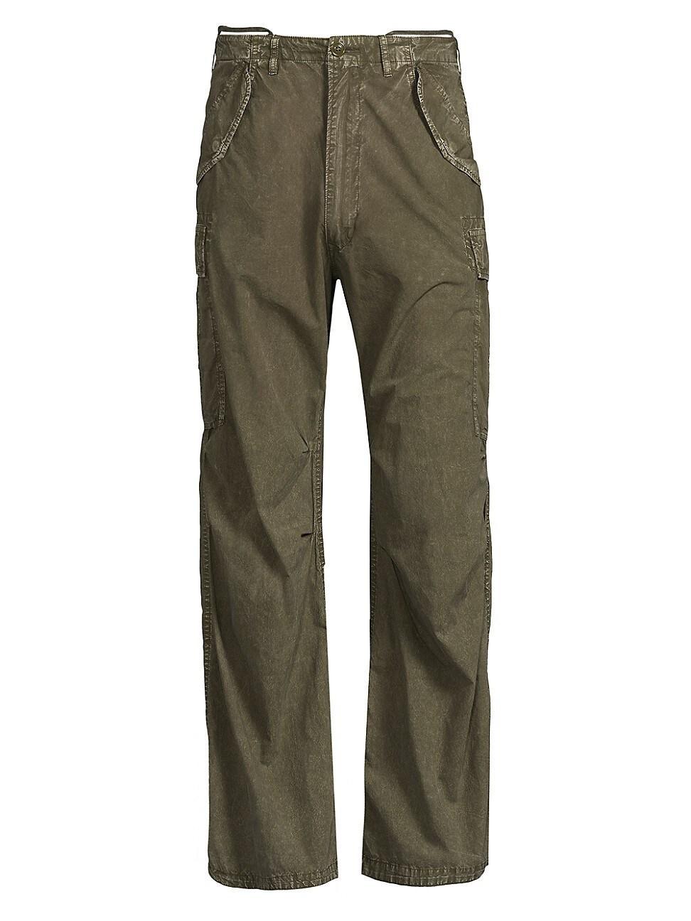 Mens Cotton Wide-Leg Cargo Pants Product Image