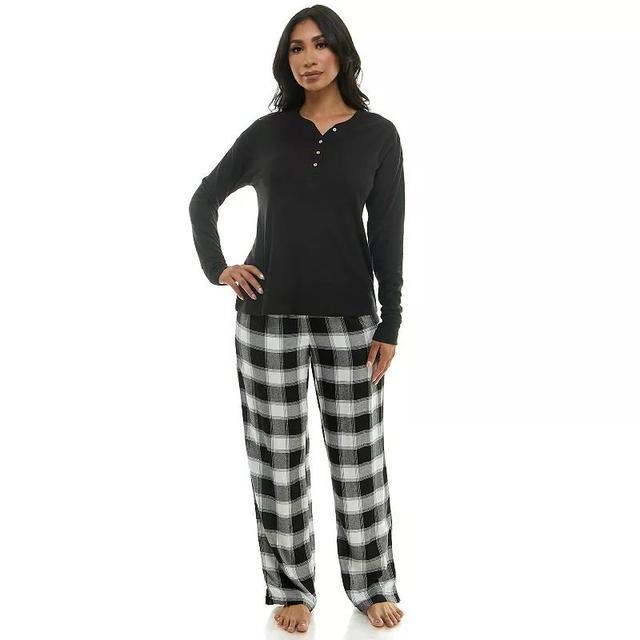 Petite Croft & Barrow 2-piece Long Sleeve Pajama Top and Pajama Pants Sleep Set, Womens Product Image