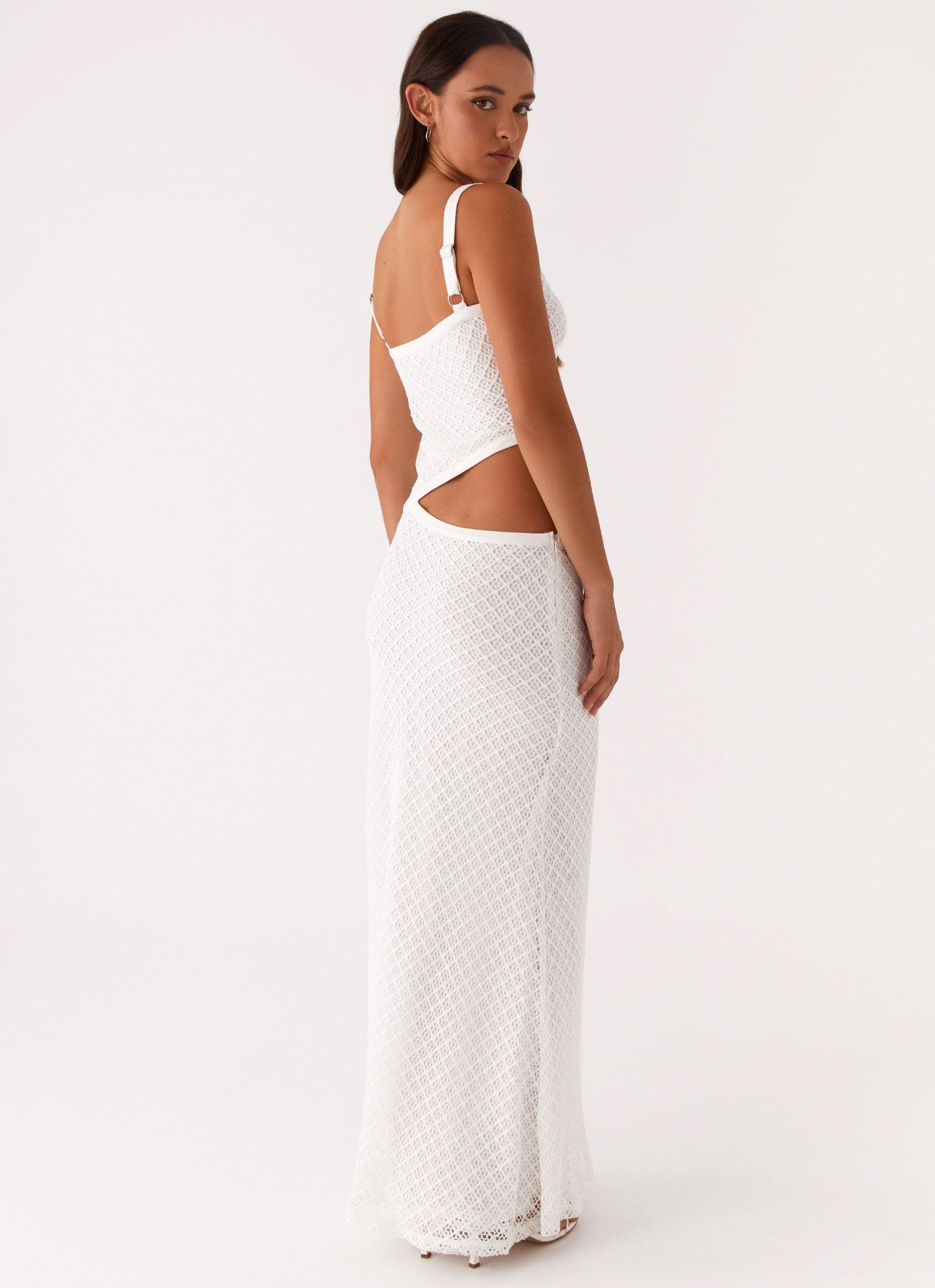 Jocelyn Maxi Dress - White Crochet Product Image