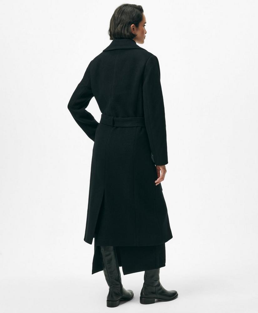 Notch Collar Coat in Water-Repellent Brushed-Twill Wool Product Image