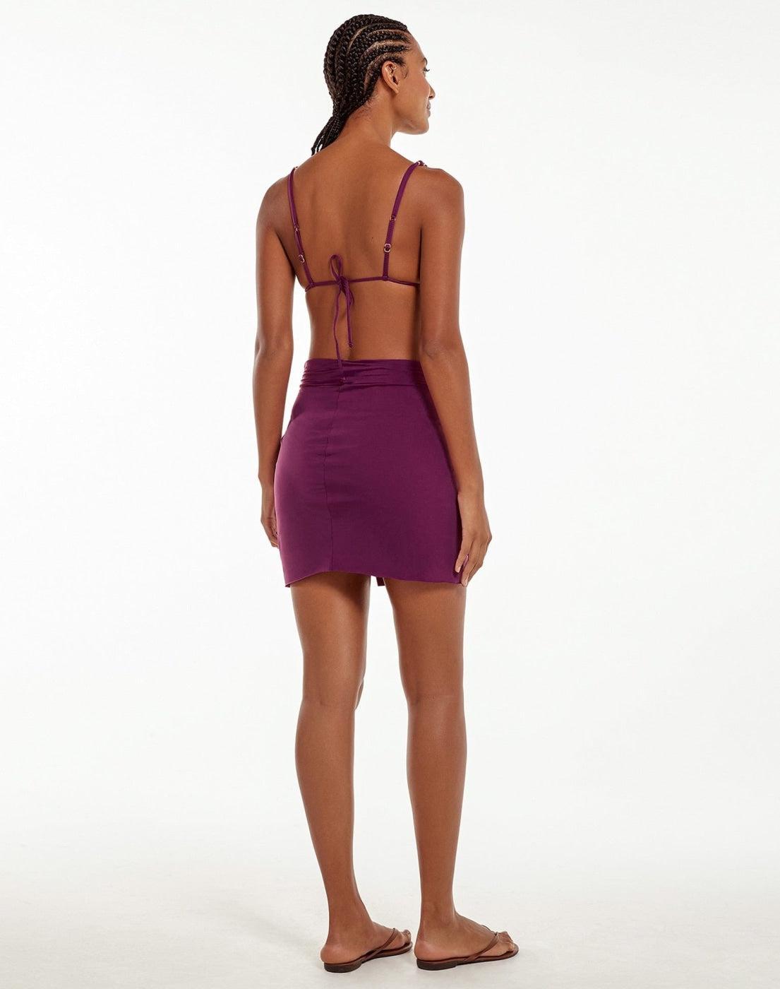 SU22 D1 - Sale Karen Mini Pareo Skirt - Plum, Size: L Product Image